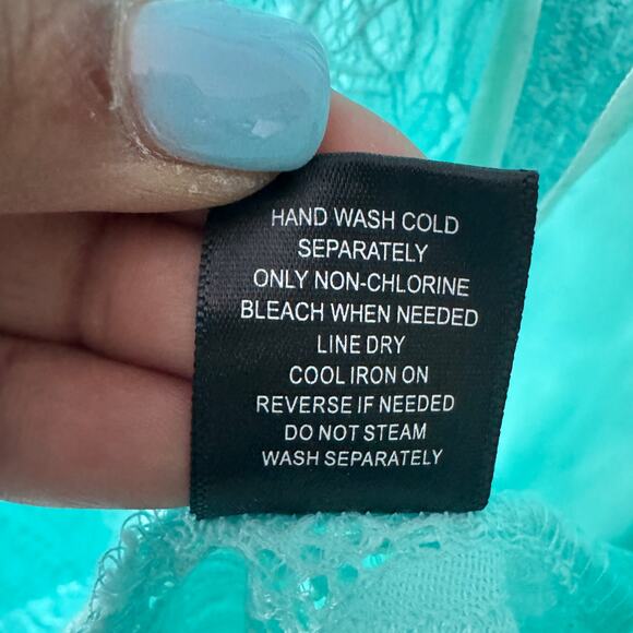 Colleen Lopez Bit of Romance Cover Up Womens XL Blue Green Lace Fairycore Tunic - Picture 6 of 15